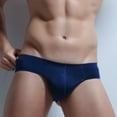 thumbnail image 1 of HUPOM Mens Underwear Boxer Briefs Male Thongs Medium waist Comfort Waist Solid Briefs Dark Blue 2XL, 1 of 3