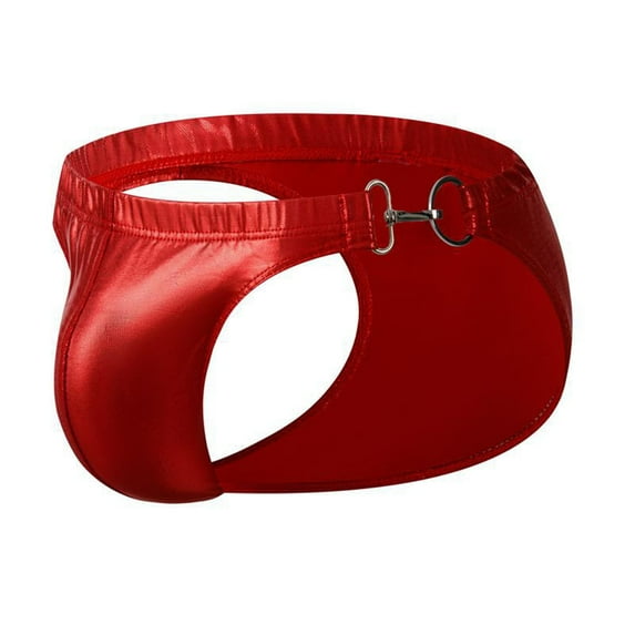 HUPOM Mens Underwear Boxer Briefs Male Thongs Medium waist Comfort Waist Solid Briefs Red XL