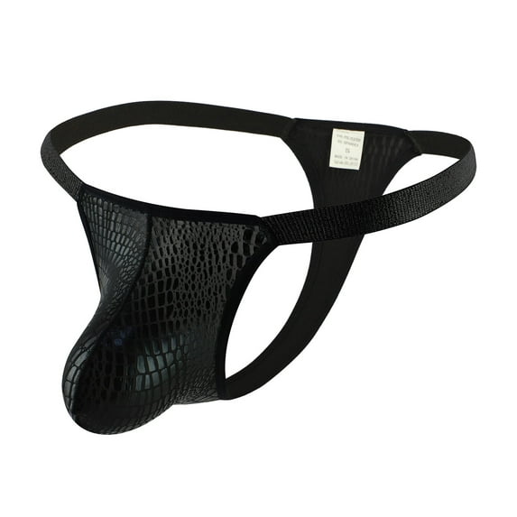 HUPOM Mens Underwear Boxer Briefs Male Thongs Medium waist Comfort Waist Solid Thong Black XL