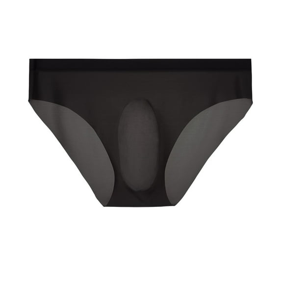 HUPOM Mens Underwear Boxer Briefs Male Thongs Medium waist Comfort Waist Solid Thong Black XL