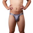 thumbnail image 1 of HUPOM Mens Underwear Boxer Briefs Male Thongs Medium waist Comfort Waist Solid Thong Gray L, 1 of 9