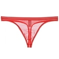 thumbnail image 1 of HUPOM Mens Underwear Boxer Briefs Male Thongs Medium waist Comfort Waist Solid Thong Red 2XL, 1 of 2