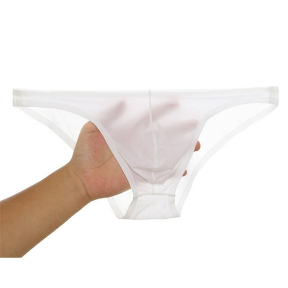 HUPOM Mens Underwear Boxer Briefs Male Thongs Medium waist Comfort Waist Solid Thong White S