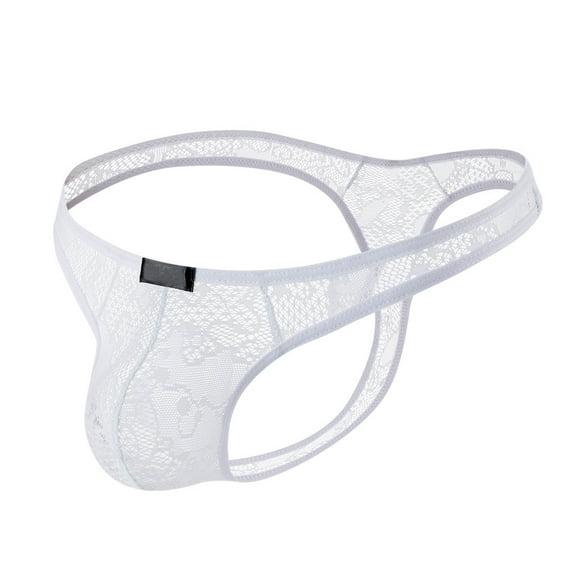 HUPOM Mens Underwear Boxer Briefs Male Thongs Medium waist Comfort Waist Solid Thong White XL