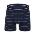 thumbnail image 1 of HUPOM Mens Underwear Boxer Briefs Male Thongs Medium waist Comfort Waist Striped Boxer Briefs Dark Gray 3XL, 1 of 6