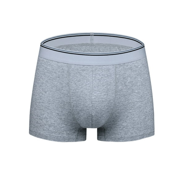 HUPOM Mens Underwear Boxer Briefs Male Thongs Medium waist Comfort Waist Striped Boxer Briefs Dark Gray XL