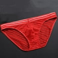 thumbnail image 1 of HUPOM Mens Underwear Boxer Briefs Male Thongs Medium waist Comfort Waist Striped Thong Red 2XL, 1 of 6