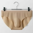 thumbnail image 1 of HUPOM Mens Underwear Boxer Briefs Male Thongs Medium waist Elastic Waist Solid Briefs Beige 2XL, 1 of 3