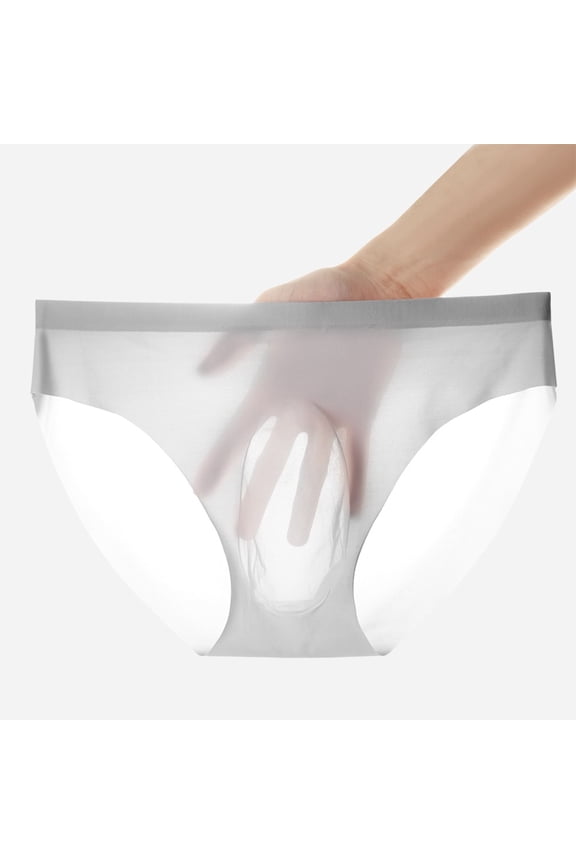 HUPOM Mens Underwear Boxer Briefs Male Thongs Medium waist Elastic Waist Solid Thong Gray XL