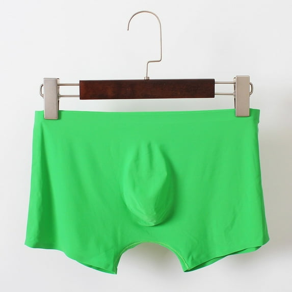 HUPOM Mens Underwear Boxer Briefs Male Thongs Medium waist Elastic Waist Solid Thong Green 3XL