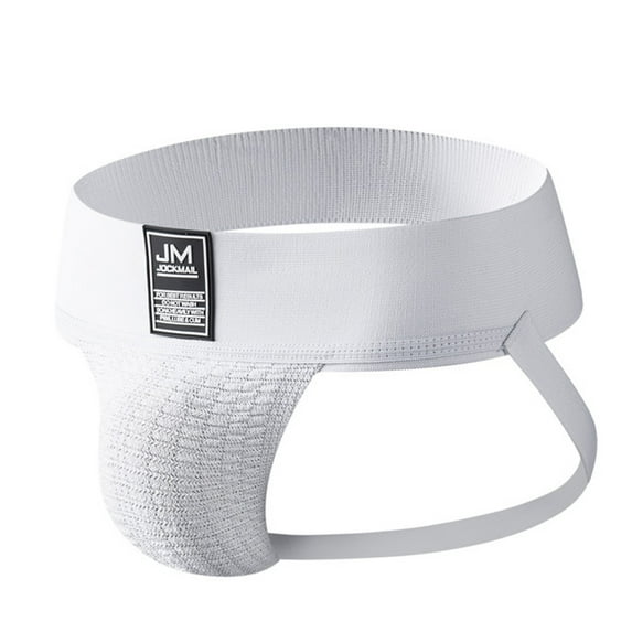 HUPOM Mens Underwear Boxer Briefs Male Thongs Medium waist Elastic Waist Solid Thong White L