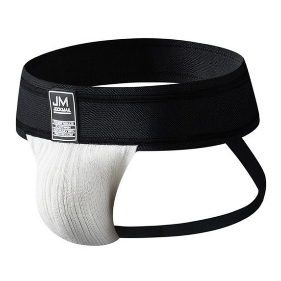 HUPOM Mens Underwear Boxer Briefs Male Thongs Medium waist Elastic Waist Solid Thong White M