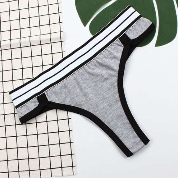 HUPOM No Show Panties For Women Seamless Panties For Girls Thong Activewear Tie Seamless Waistband Gray 3XL