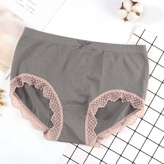 HUPOM No Show Panties Panties In Clothing High Waist Activewear Tie Seamless Waistband Gray F