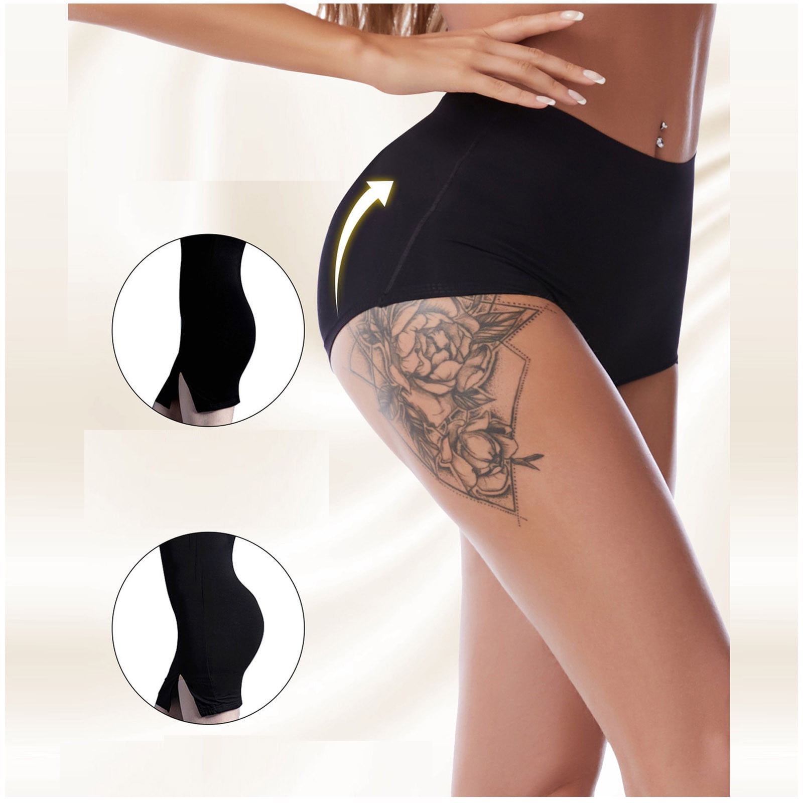 HUPOM No Show Panties Panties In Clothing Pants Leisure Tie Comfort Waist Black XL