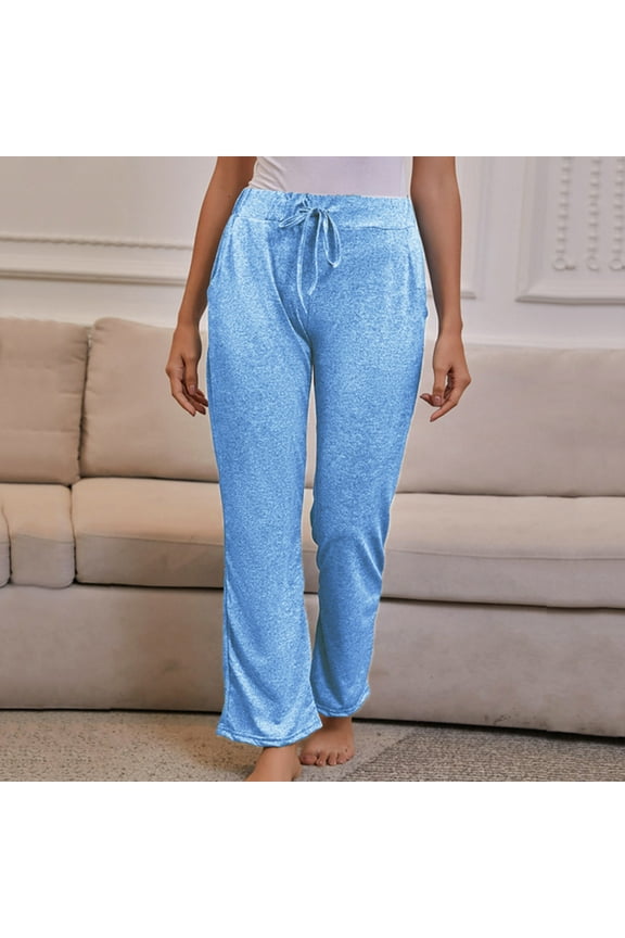 Palazzo Pants For Women Casual Women Capri Pants Casual High Waist Rise Ankle Flare-Leg L