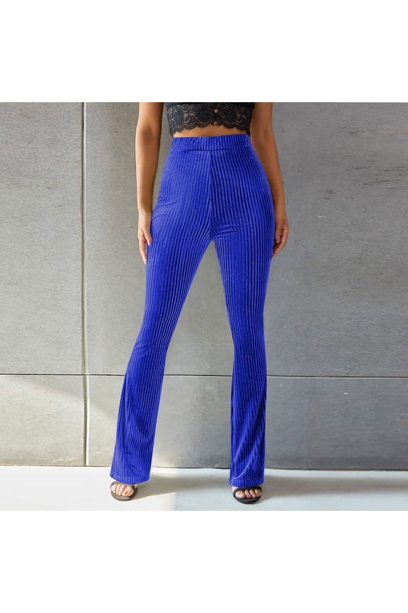 HUPOM Palazzo Pants For Women Pants Legging High Waist Rise Long Cropped Flare 2XL