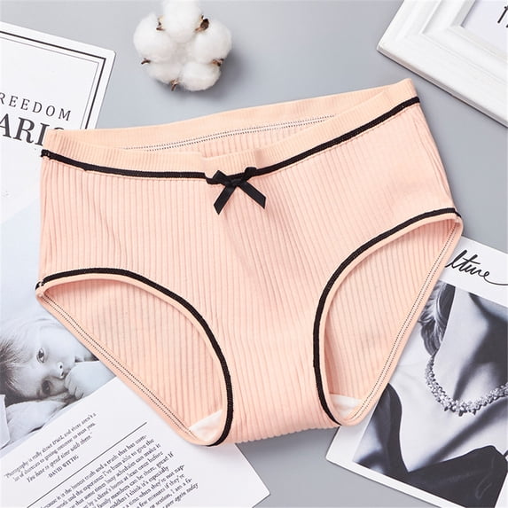 HUPOM Panties For Men Underwear Briefs Casual Tie Seamless Waistband Pink