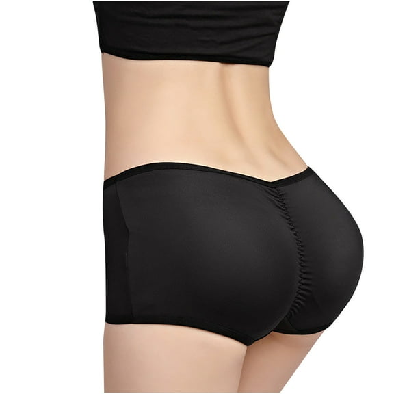 HUPOM Panties For Women Plus Size Underwear Compression Leisure Tie Elastic Waist Black 2XL