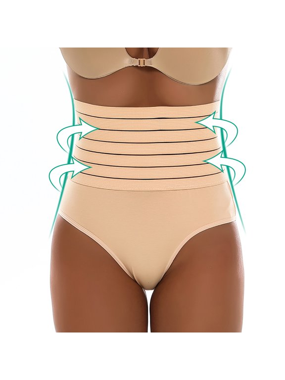 Panties For Women Plus Size Underwear High Waist Dressy None Elastic Waist Beige M