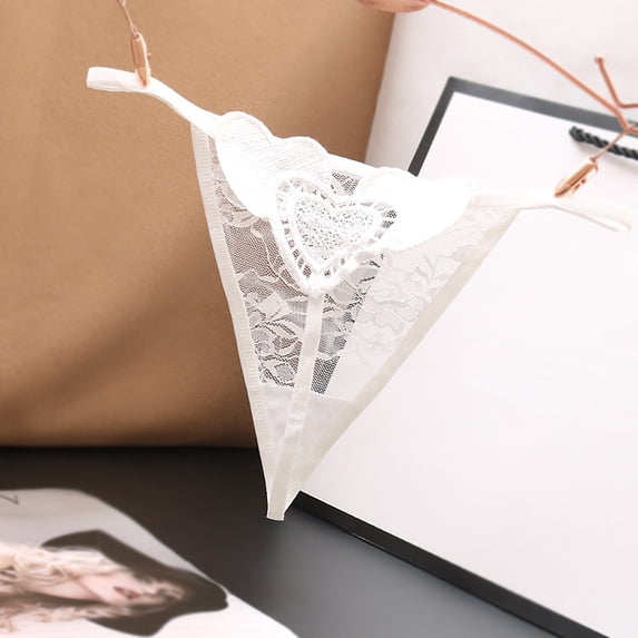 HUPOM Panties Girls Panties Thong Leisure Tie Drop Waist White One Size