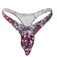 thumbnail image 1 of HUPOM Period Underwear For Men Silk Underwear For Men Low waist Drop Waist Printed Thong Purple One Size, 1 of 4