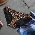 thumbnail image 1 of HUPOM Period Underwear For Women Silk Underwear For Women Low waist Drop Waist Floral Briefs Brown XL, 1 of 3