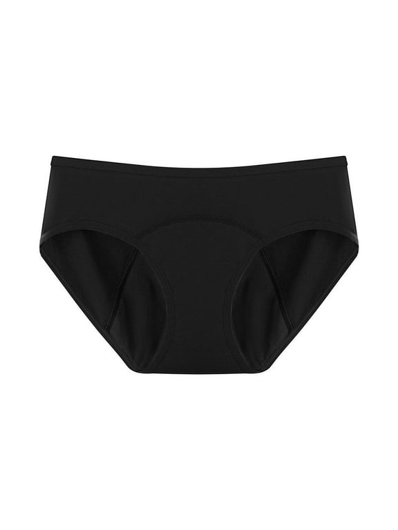 HUPOM Period Underwear For Women Silk Underwear For Women Low waist Elastic Waist Solid Period Black XL