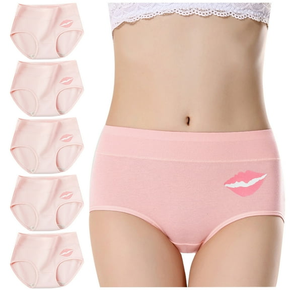 HUPOM Period Underwear For Women Silk Underwear For Women Low waist Elastic Waist Solid Thong Pink L