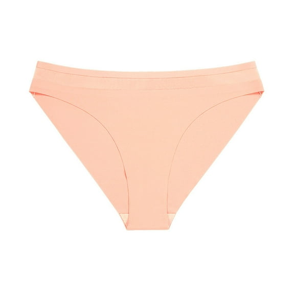 HUPOM Period Underwear For Women Silk Underwear For Women Low waist Elastic Waist Solid Thong Pink L