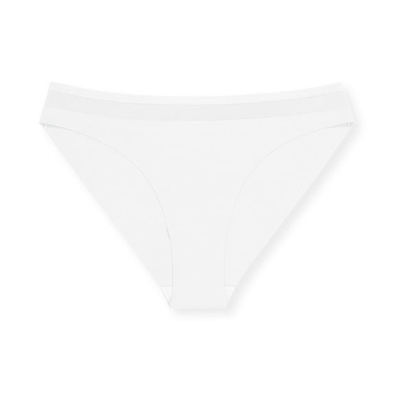 HUPOM Period Underwear For Women Silk Underwear For Women Low waist Elastic Waist Solid Thong White M