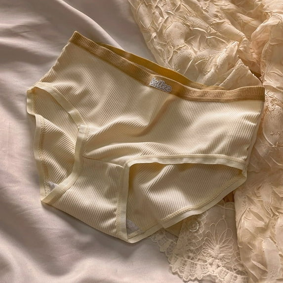 HUPOM Period Underwear For Women Silk Underwear For Women Medium waist Elastic Waist Solid Briefs Beige M