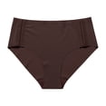 thumbnail image 1 of HUPOM Period Underwear For Women Silk Underwear For Women Medium waist Elastic Waist Solid Briefs Brown L, 1 of 3