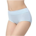 thumbnail image 1 of HUPOM Period Underwear For Women Silk Underwear For Women Medium waist Elastic Waist Solid Briefs Light blue M, 1 of 3
