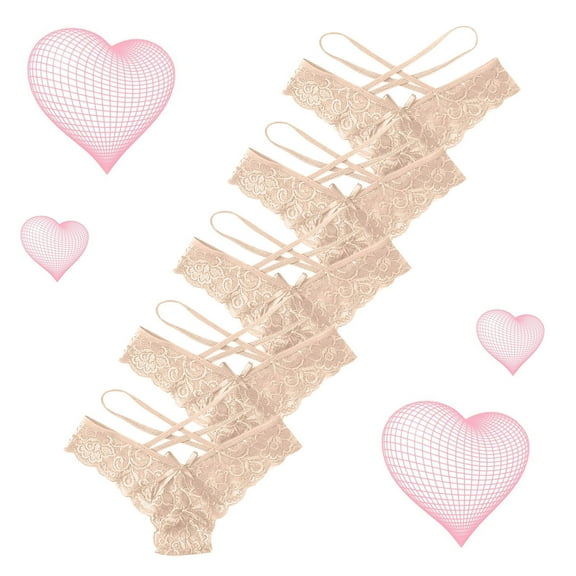 HUPOM Period Underwear For Women Silk Underwear For Women Medium waist Elastic Waist Solid Thong Beige 2XL