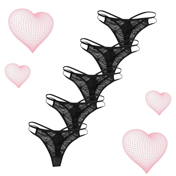 HUPOM Period Underwear For Women Silk Underwear For Women Medium waist Elastic Waist Solid Thong Black 2XL