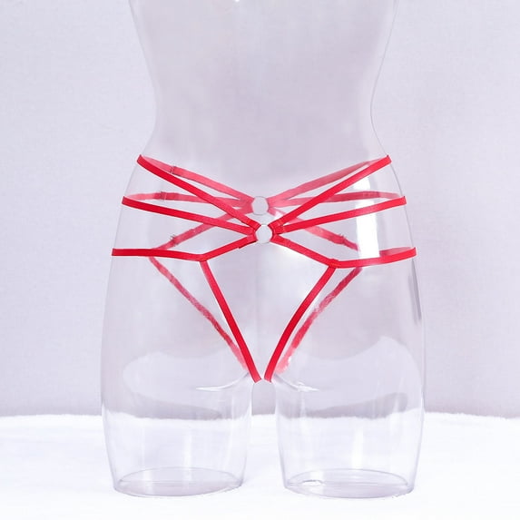 HUPOM Period Underwear For Women Silk Underwear For Women Medium waist Elastic Waist Solid Thong Red XL