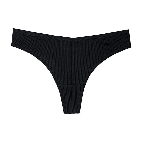 HUPOM Satin Panties Underwear Thong Casual Tie Comfort Waist Black L
