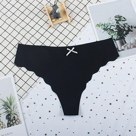 HUPOM Seamless Boyshort Underwear For Women Panties For Girls Briefs Leisure Tie Seamless Waistband Black XL