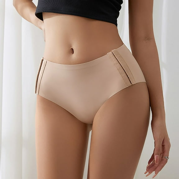 HUPOM Seamless Panties For Women Underwear For Women Briefs Activewear None Elastic Waist Brown L