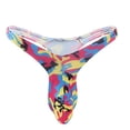 thumbnail image 1 of HUPOM Seamless Underwear For Men Mens Silk Panties Low waist Drop Waist Printed Thong Hot Pink One Size, 1 of 3