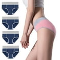 thumbnail image 1 of HUPOM Seamless Underwear For Women Womens Silk Panties High waist Elastic Waist Solid Briefs Blue 3XL, 1 of 3