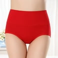 thumbnail image 1 of HUPOM Seamless Underwear For Women Womens Silk Panties High waist Elastic Waist Solid Briefs Red M, 1 of 3