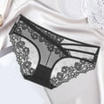 thumbnail image 1 of HUPOM Seamless Underwear For Women Womens Silk Panties High waist Elastic Waist Solid Thong Black XL, 1 of 3