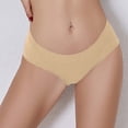 thumbnail image 1 of HUPOM Seamless Underwear For Women Womens Silk Panties Low waist Drop Waist Solid Briefs Khaki L, 1 of 5