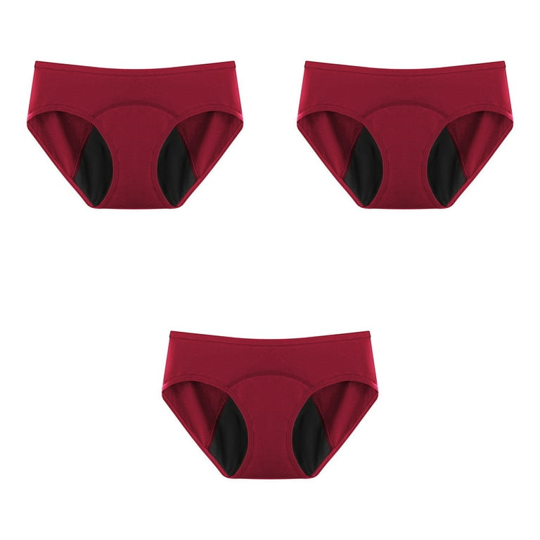 HUPOM Seamless Underwear For Women Womens Silk Panties Low waist Elastic  Waist Solid Period Wine 5XL