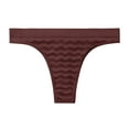 thumbnail image 1 of HUPOM Seamless Underwear For Women Womens Silk Panties Low waist Elastic Waist Solid Thong Coffee XL, 1 of 2