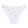 thumbnail image 1 of HUPOM Seamless Underwear For Women Womens Silk Panties Medium waist Elastic Waist Printed Briefs White L, 1 of 3