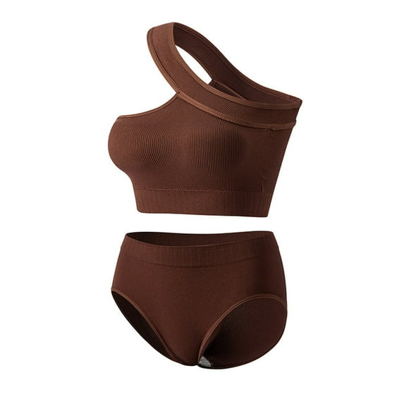 HUPOM Sexy Underwear For Women Women’S Underwear Briefs High waist Comfort Waist Solid Compression Coffee L