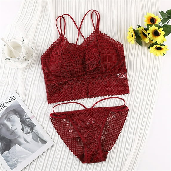 HUPOM Sexy Underwear For Women Women’S Underwear Briefs Low waist Comfort Waist Solid Thong Wine One Size